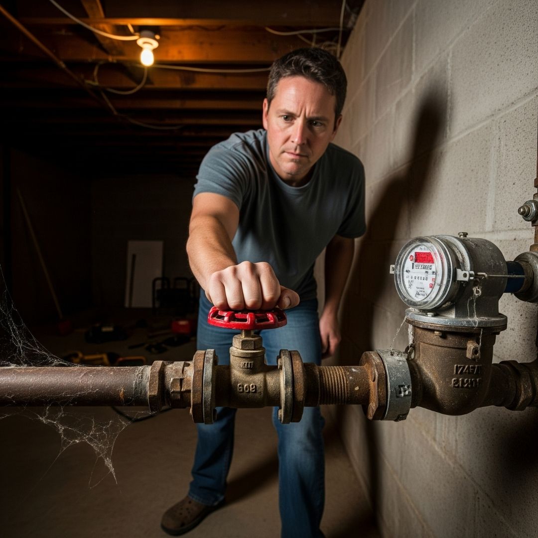 shutting off main water valve