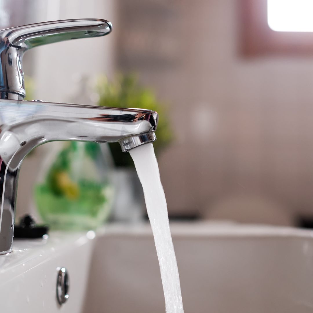 sink with flowing water