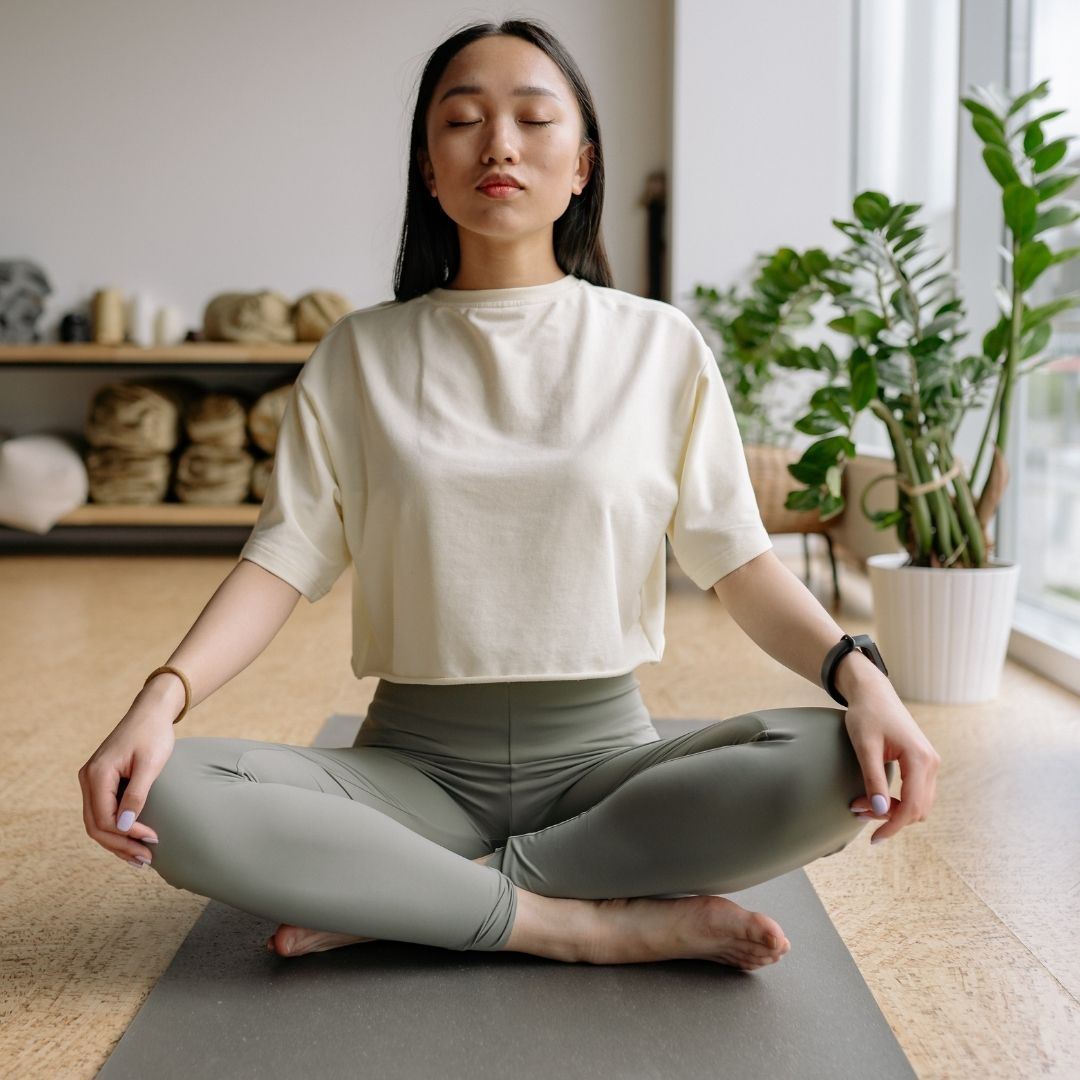A woman doing yoga