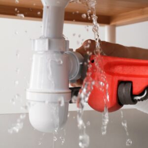 plumber fixing a leak